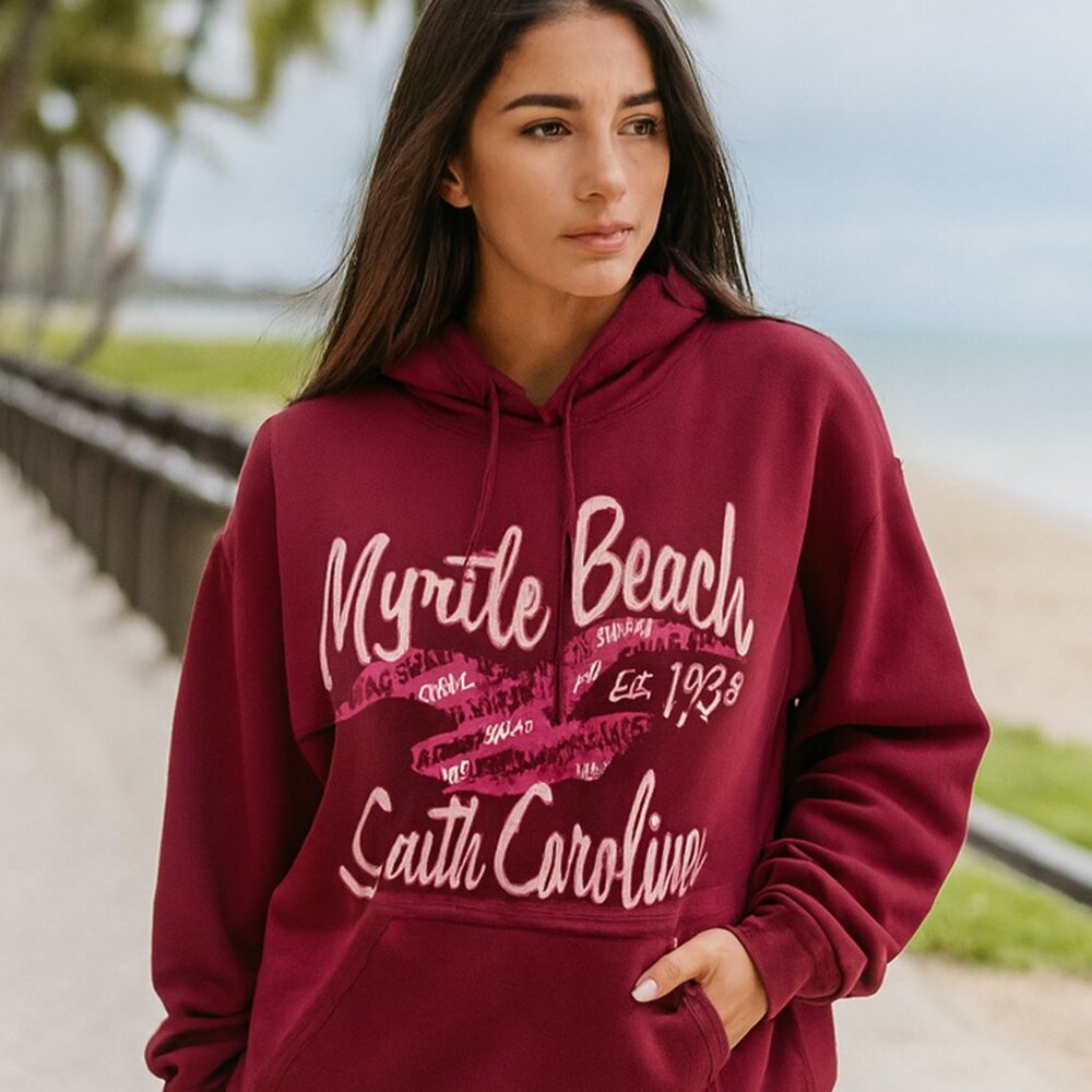 Myrtle Beach Hoodie South Carolina Sweatshirt Women M Tye‎ Dye Colorful Vacation
